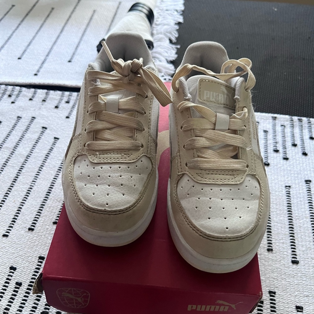 Puma Cream and White Sneakers
